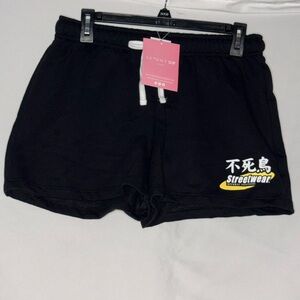Skinny Dip Black Streetwear Graphic Sweat Shorts XS NWT